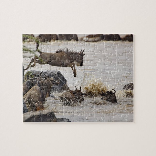 Gnu springt in den Mara-Fluss Puzzle (Horizontal)