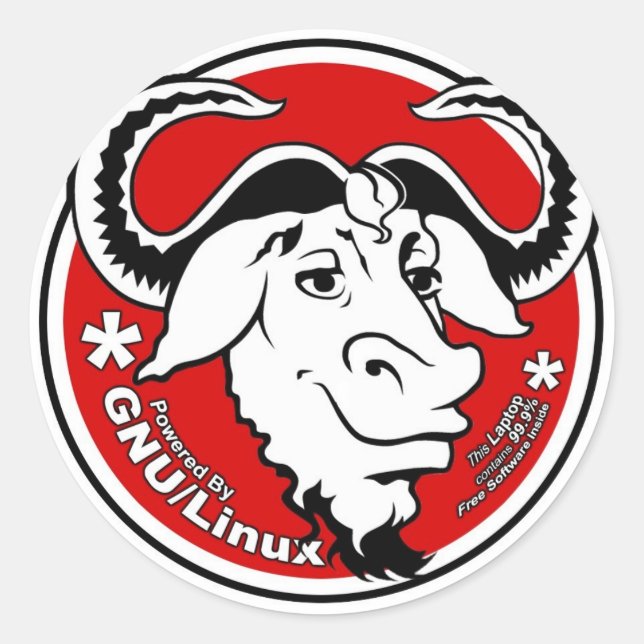 gnuLinux Runder Aufkleber (Vorderseite)