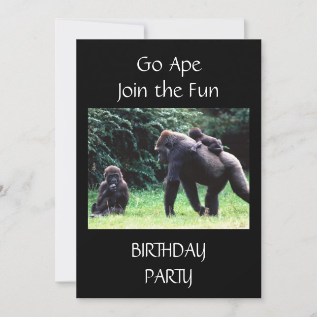 **GO APE** GEBURTSTAG-EINLADUNG EINLADUNG (Vorderseite)