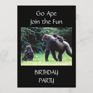 **GO APE** GEBURTSTAG-EINLADUNG EINLADUNG