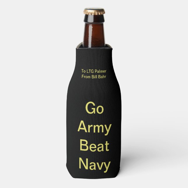 Go Army Beat Navy Beer Bottle Cozy Flaschenkühler (Flaschenvorderseite)