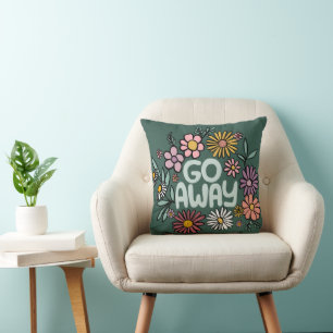 GO AWAY Funny Floral Niedlich Daisy Hand Gezeichne Kissen