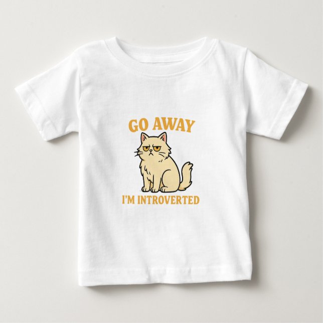 Go Away I'm Introverted – Funny Cat Shirt (Vorderseite)