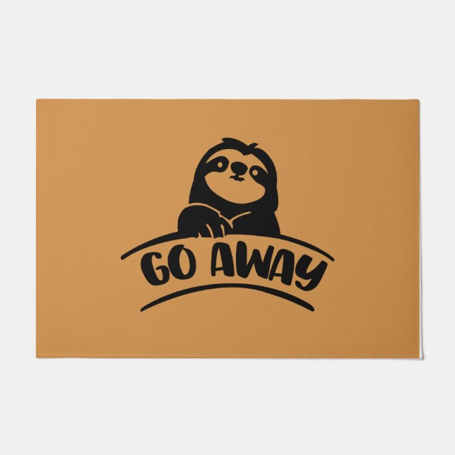 Go Away Sloth Mat, Personalisiert Funny New Zuhaus Fußmatte (Vorderseite)