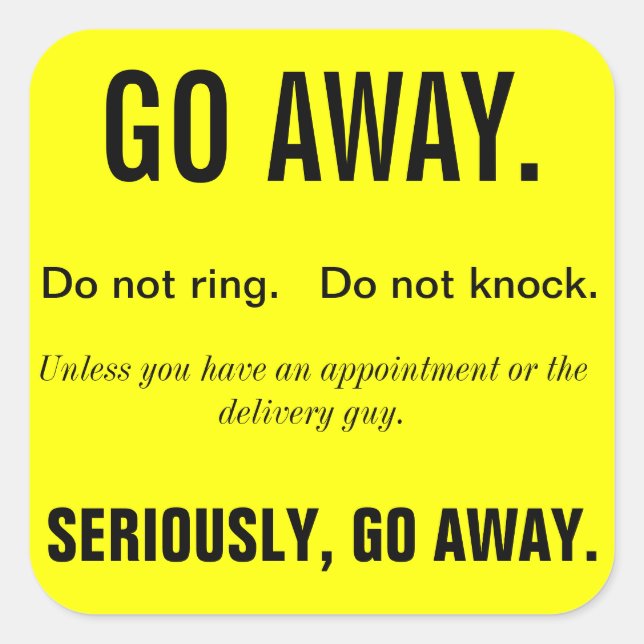 GO AWAY Sticker (Vorderseite)