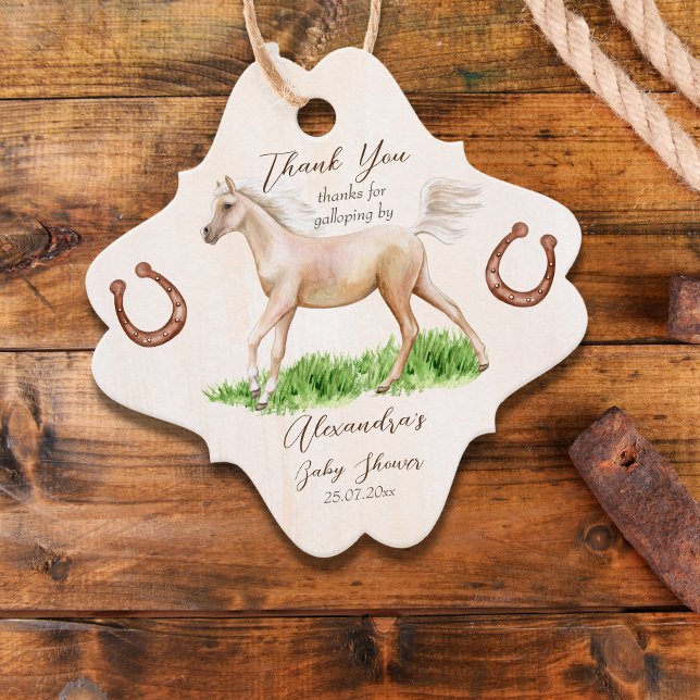 Go baby laufen beige Pferdeschuhdusche Geschenkanhänger (Von Creator hochgeladen)