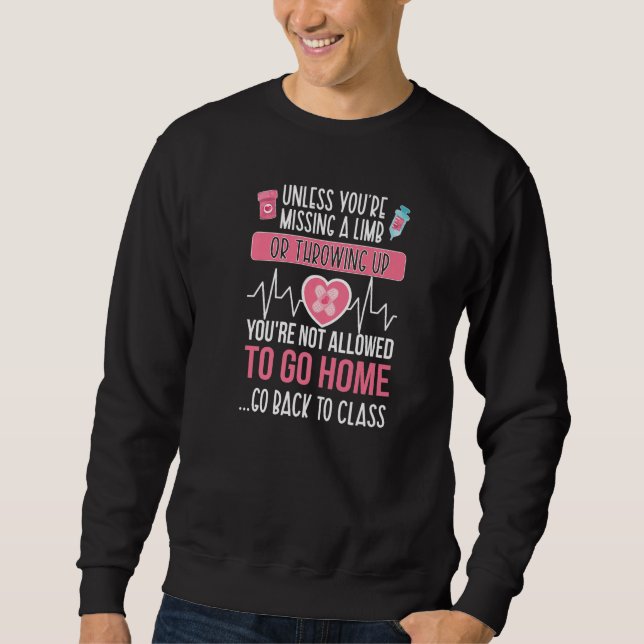 Go Back To Class School Nurse School Nursing Premi Sweatshirt (Vorderseite)