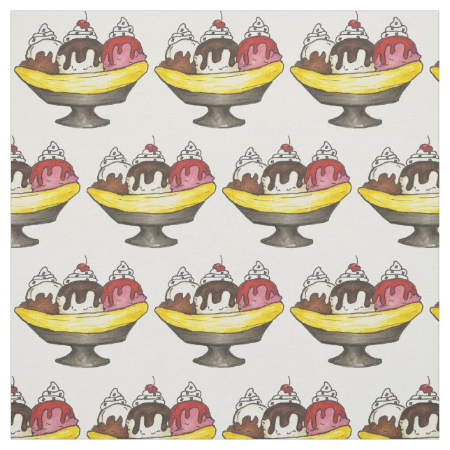 Go Bananas Banana Ice Creme Split Fabric Stoff (Muster)
