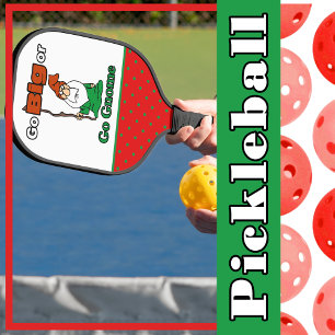 Go Big oder Go Gnome, Red und Green Polka Dots Pickleball Schläger