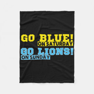 Go Blue am Samstag Go Lions am Sonntag Fußball Fan Fleecedecke