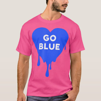 Go Blue - Blue Team Color War Camp Driving Herz T-Shirt
