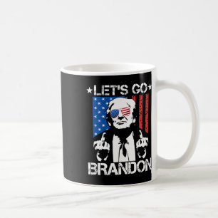 Go Brandon Trump Middle Finger Flag Kaffeetasse