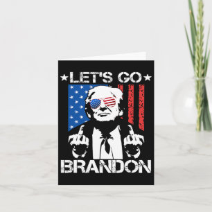 Go Brandon Trump Middle Finger Flag Karte