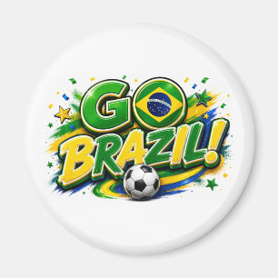 GO Brasil patriotischer Fußballfan Brasilianisc Magnet