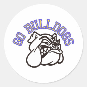 Go Bulldogs (mit Grenze) Runder Aufkleber