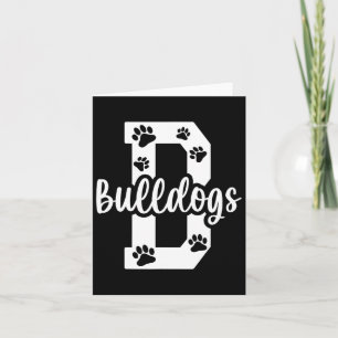 Go Bulldogs Pawprint School Mascot Spirit Football Karte