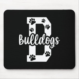 Go Bulldogs Pawprint School Mascot Spirit Football Mousepad