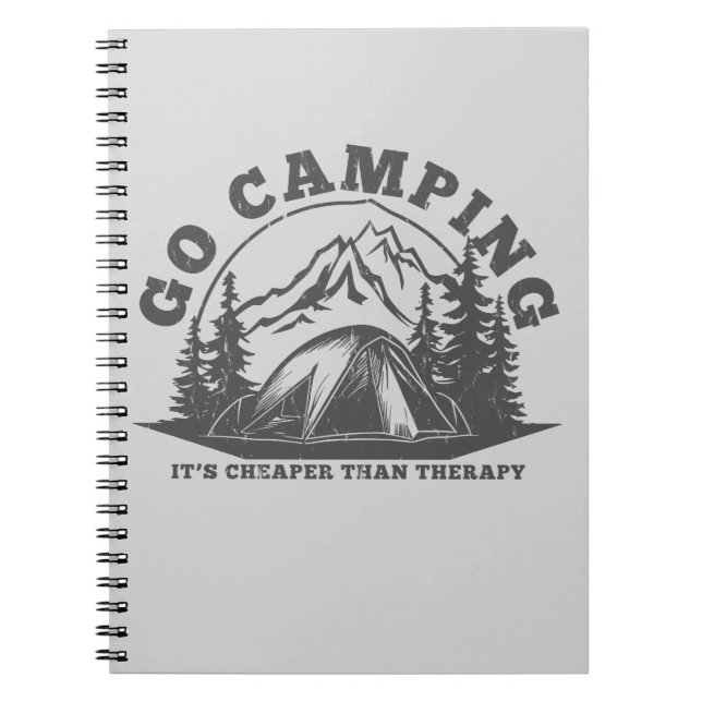 Go Camping billiger als Therapiewitterungsangebot Notizblock (Vorderseite)