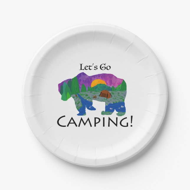 Go-Camping lassend Pappteller (Vorderseite)