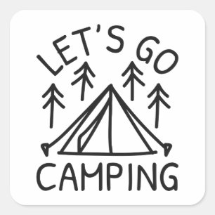 Go-Camping lassend Quadratischer Aufkleber