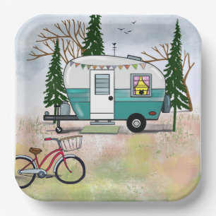 Go-Camping-Papiertafel gelassen Pappteller