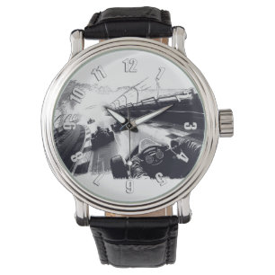 Go-Cart-Racers, die sich um den Track drehen Armbanduhr