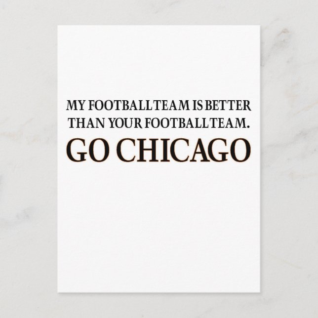 GO CHICAGO (schwarze Shuffle) Postkarte (Vorderseite)