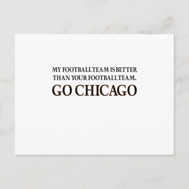 GO CHICAGO (schwarze Shuffle) Postkarte (Vorderseite)