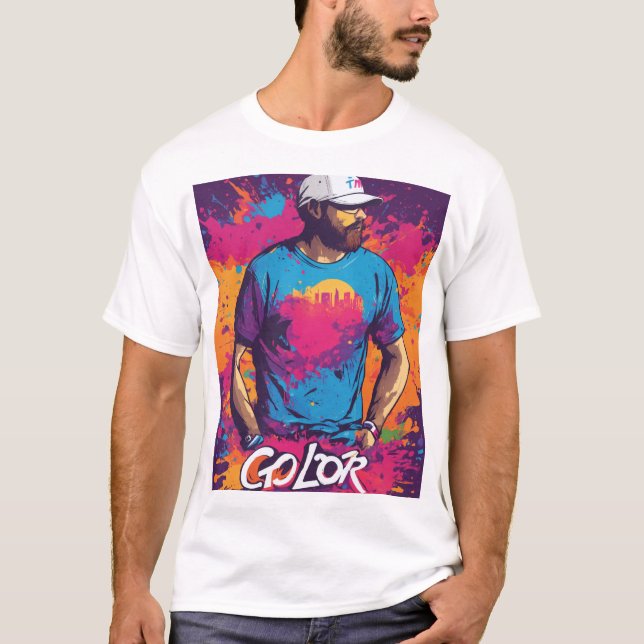 "Go Color" - Vibranntes Splash-T - Shirt-Design T-Shirt (Vorderseite)