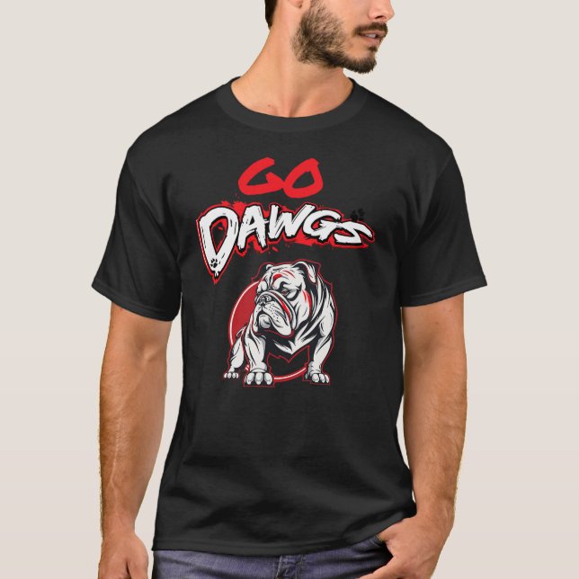 Go Dawgs Dog Bulldogs T-Shirt (Vorderseite)