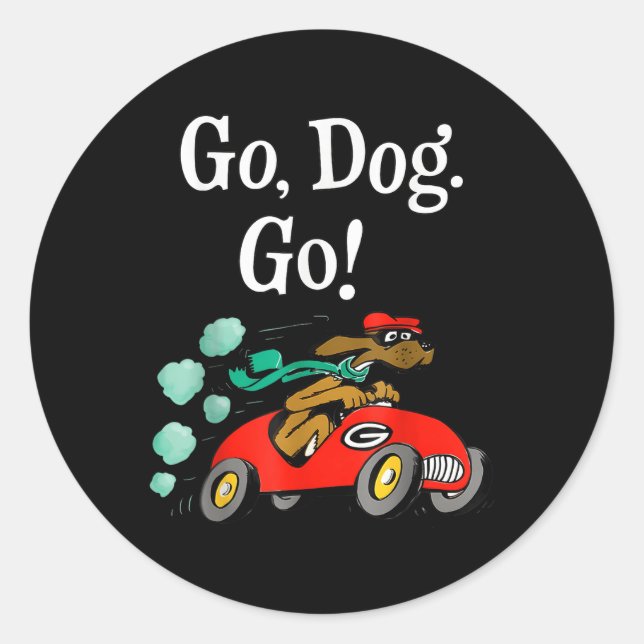 Go Dog Go Kostüm Runder Aufkleber (Vorderseite)