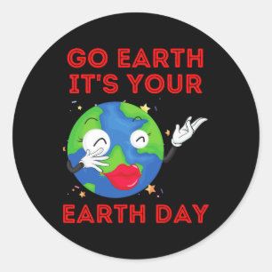Go Earth Es ist Ihr Tanzplan für die Musik des Tag Runder Aufkleber