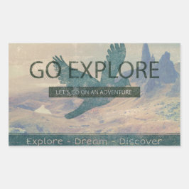 Go Explore Rechteckiger Aufkleber