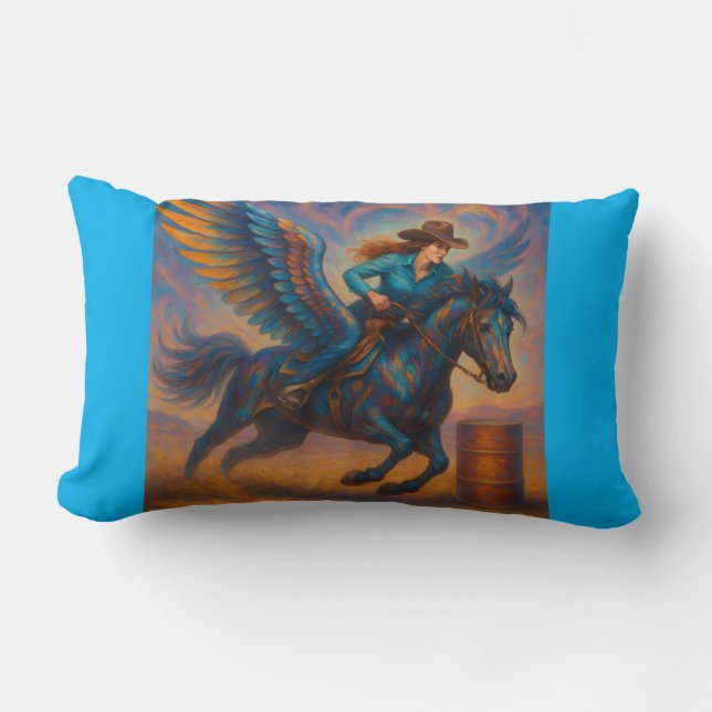 Go Fast! Barrel Racing Throw Pillow Lendenkissen (Vorderseite)