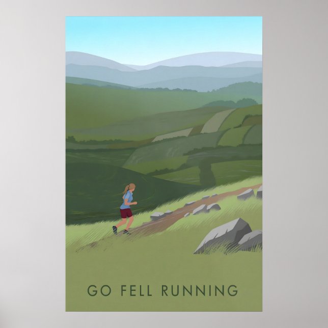 Go Fell Running Travel Poster (Vorne)