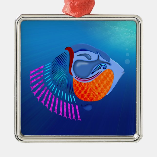 Go Fish Ornament Aus Metall (Vorne)