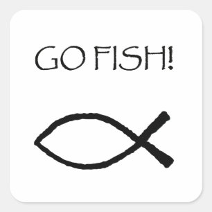Go Fish Quadratischer Aufkleber