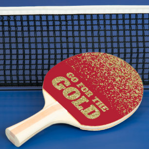Go for Gold Glitzer Red Tischtennis Schläger