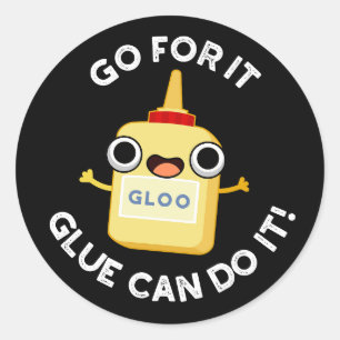 Go for it Leim kann es lustige Kleber Puppe machen Runder Aufkleber