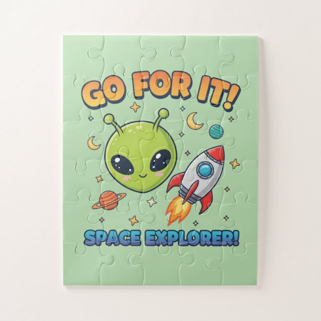 Go For It! Space Explorer - Cute Alien Puzzle (Vertikal)