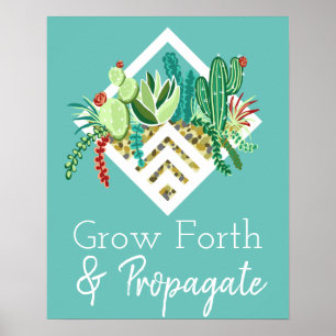 Go Forth & Propagate Terrarium Succulents & Cactus Poster