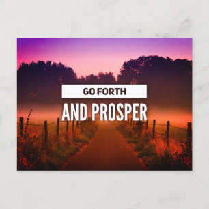 Go Forth und Prosper Quote Trail bei Sunset Postca Postkarte
