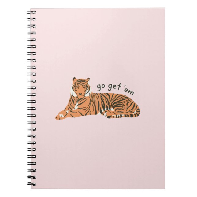 Go Get 'Em Tiger - Blush Notebook Notizblock (Vorderseite)