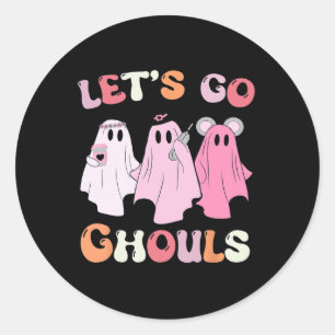 Go Ghouls Halloween Ghost Outfit Kostüm Retro Gro Runder Aufkleber