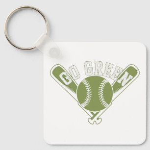 Go Green Baseball Design Schlüsselanhänger