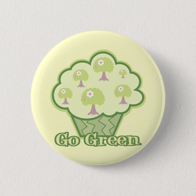 Go Green Cupcake Button (Vorderseite)