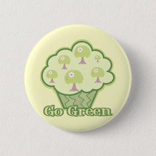 Go Green Cupcake Button