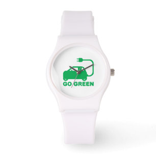Go Green ~ Drive Electric Cars Armbanduhr