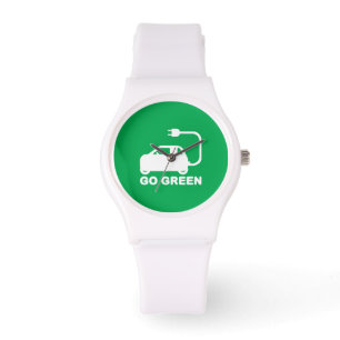 Go Green ~ Drive Electric Cars Armbanduhr
