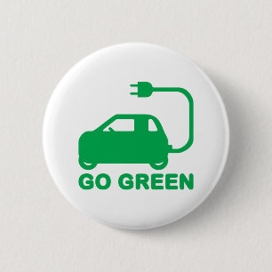 Go Green ~ Drive Electric Cars Button